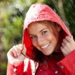 Bild mit Frau im Regen